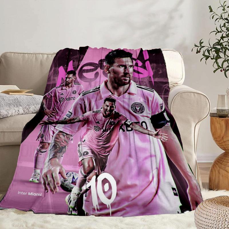 Messi's Pink  Portable Blanket/Soft Blanket Bedding Blanket Suitable for Travel Camping Living Rooms Offices Sofas Fan Gifts