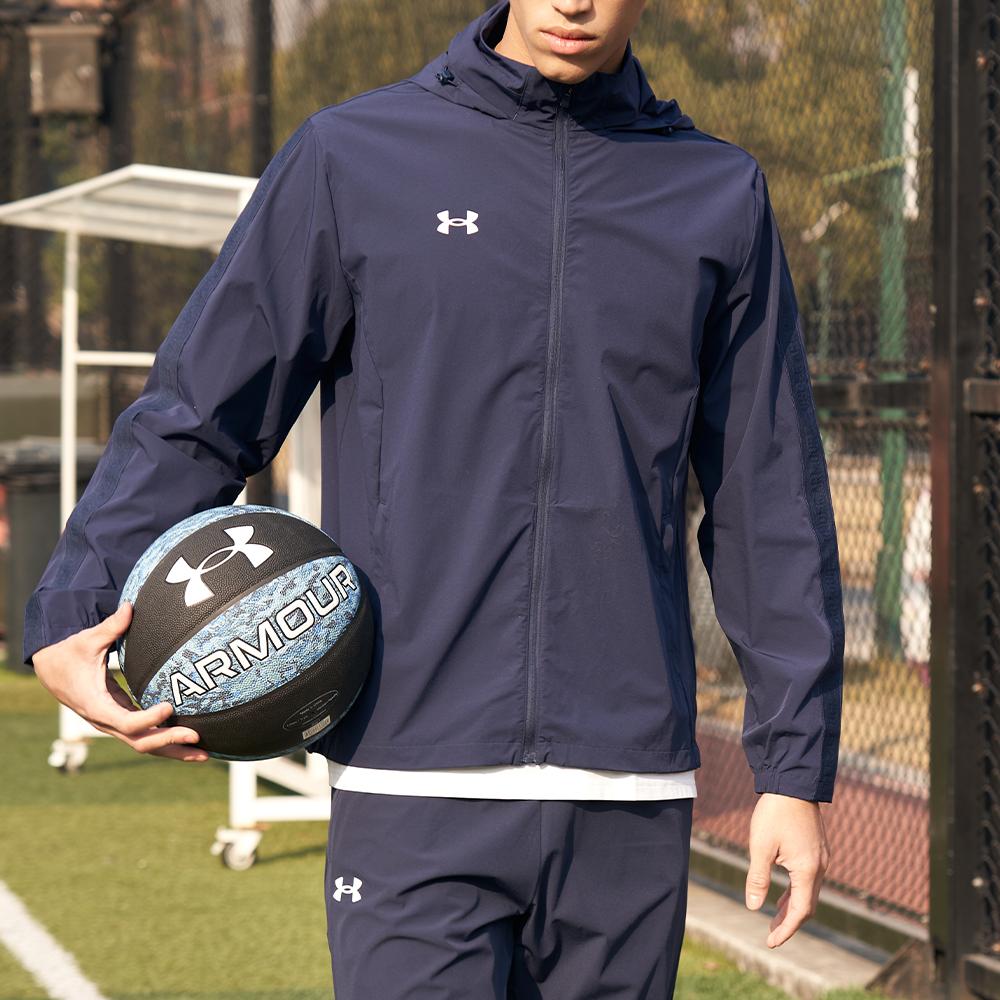 Under Armour Эластичная Складывающаяся С Капюшоном Спортивная Тканая Куртка Мужская Академический Синий 22500408-408