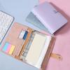 PU A6 Handbook Storage Bag 6 Hole Binder Pockets Notebook Binder for Budgeting