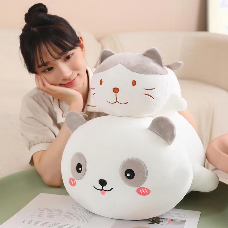 Милая мягкая свинка, кошка, панда, плюшевая игрушка, мягкая игрушка, кукла-подушка, кавайное украшение для комнаты, подарок на день рождения для девочек