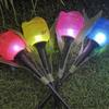 Solar LED Light Simulation Tulip Flower Landscape Lawn Light Waterproof Outdoor Courtyard Garden Pathway Yard Decoration