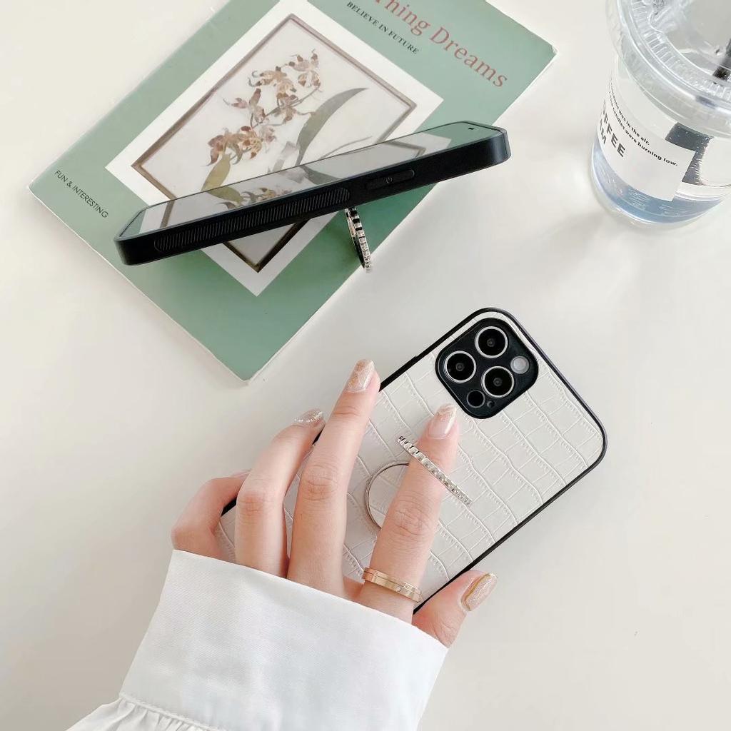 Противоударный чехол с крокодиловым рисунком и подставкой для кольца для Huawei P40 Lite E Samsung A30 iPhone 12