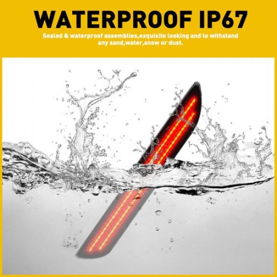 Smoked Lens Rear LED Bumper Side Marker Light Lamp For Ford Mustang GT 2015-