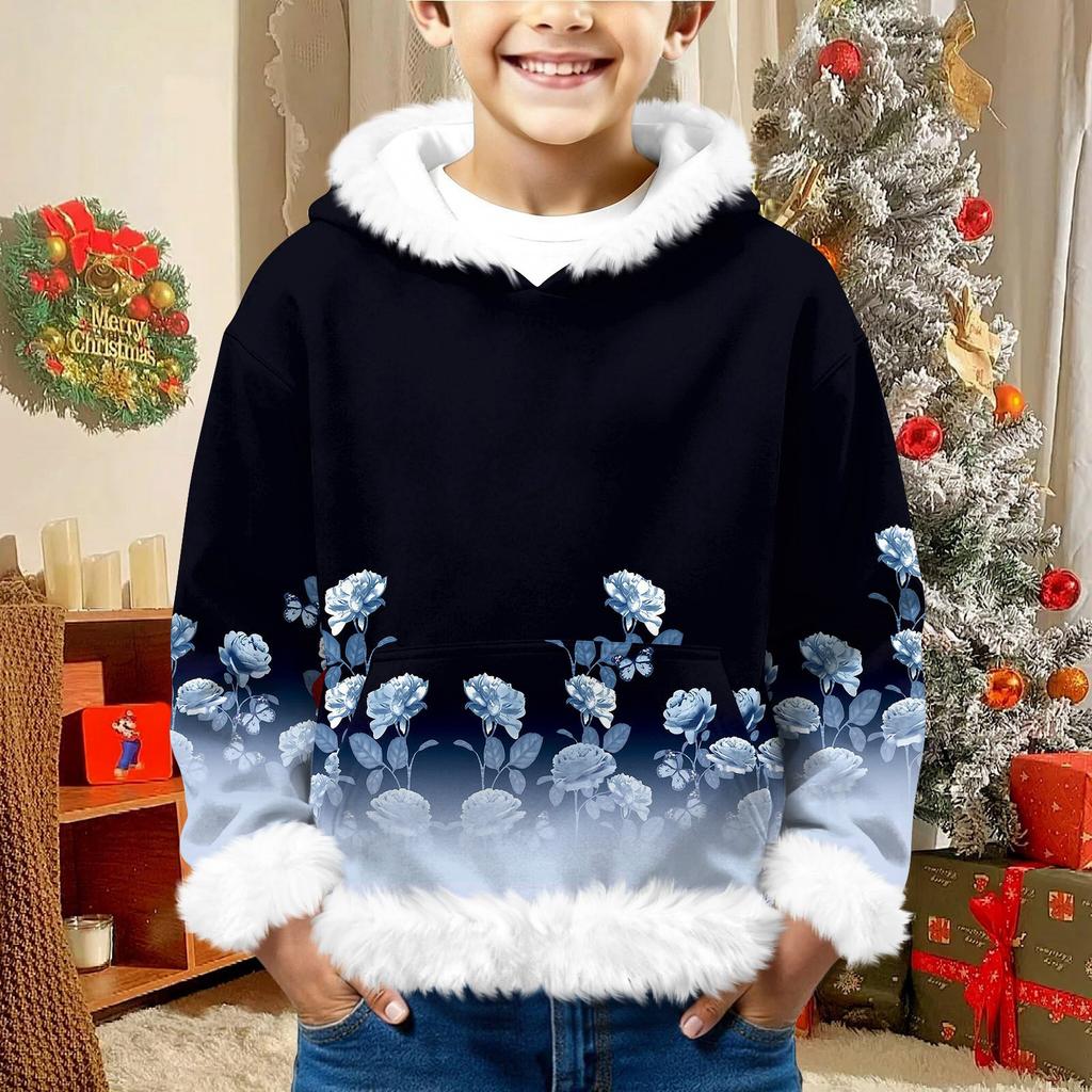 Children's Sweatshirt Girls Boys Long Sleeve Lightweight Casual Hoodie Loose Comfortable Sweatshirt