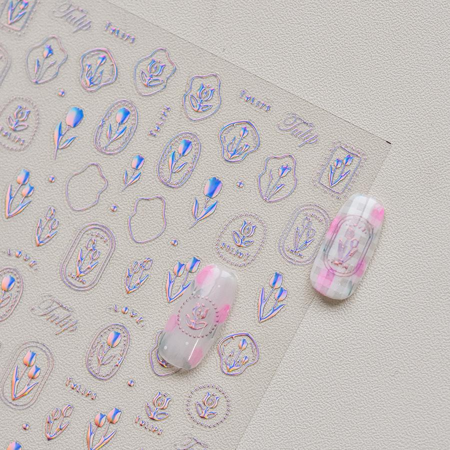 Позолоченный тюльпан наклейка для ногтей DIY Креативное украшение