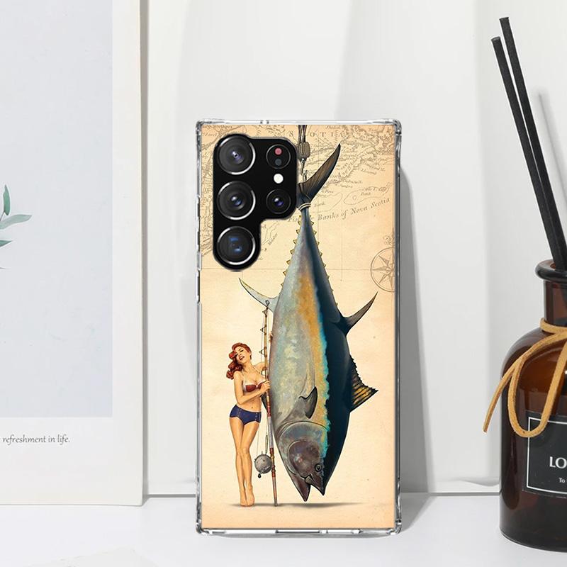 Offshore Angling Fishing Fish Rod Phone Case For Samsung Galaxy S26 S25 Edge S24 FE S23 S22 Ultra S21 Plus S20 + Art Fundas Back