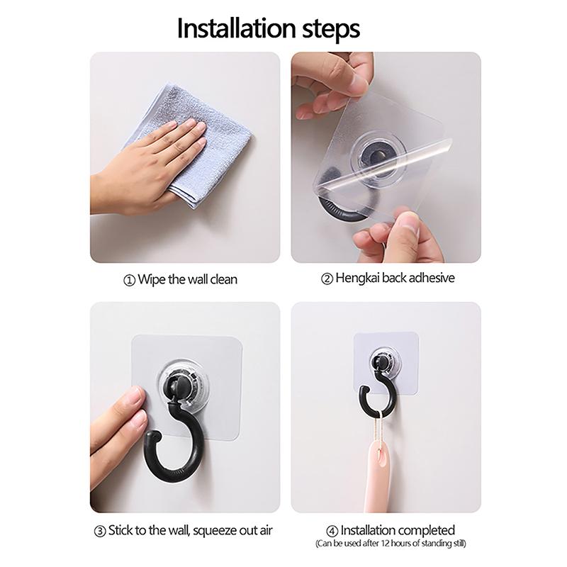 Самоклеящиеся крючки Потолочные вращающиеся крючки Настенные дверные крепкие липкие крючки-присоски Многоцелевые крючки для хранения Домашнее хранение