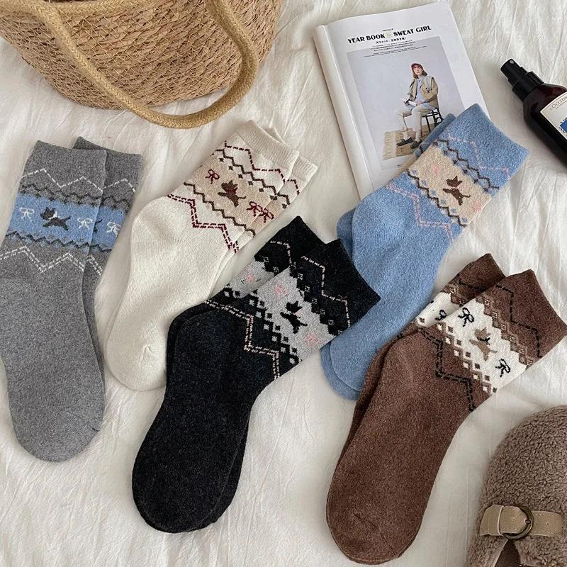 Christmas Socks Women's Cozy Fleece Lined Snow Socks Adult Leg Warmers Carpet Slippers Bedroom Cartoon Dog Pattern Quality Sock