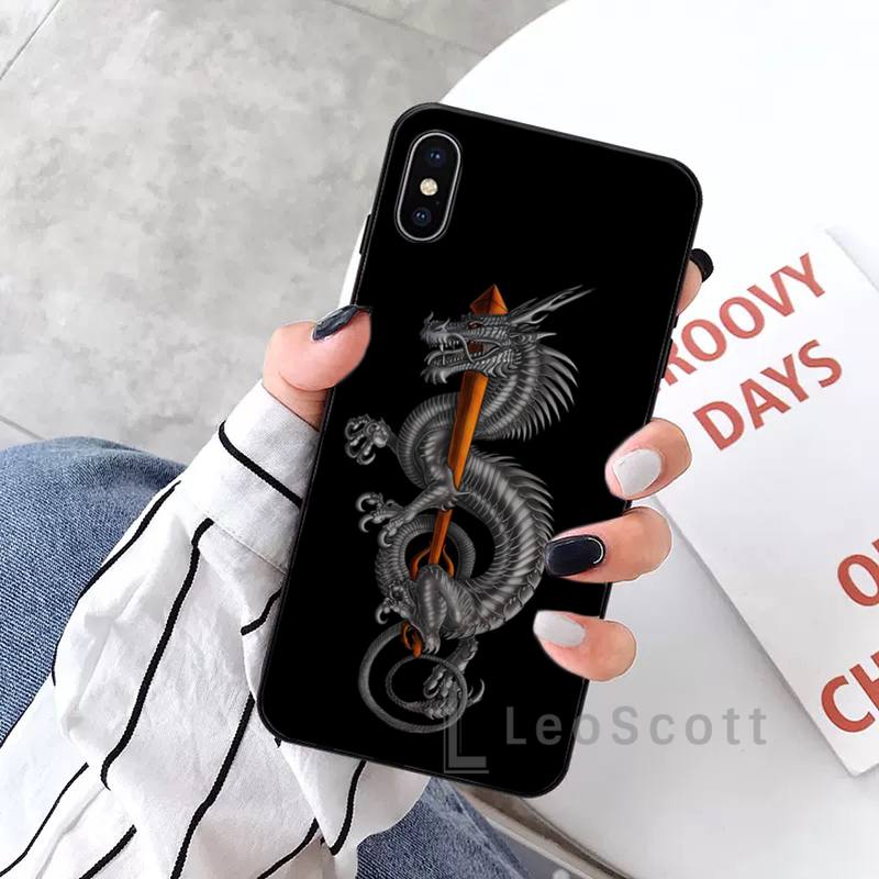 Мягкий чехол для телефона с цветком дракона змеи арт крутой для iPhone 11 12 pro XS MAX 8 7 6 6S Plus X 5S SE 2020 XR