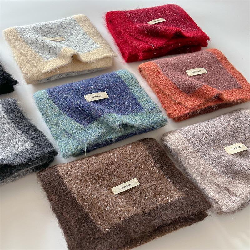 Beige Scarf Autumn and Winter Women's Plush Atmosphere Shawl with Dual-purpose Warm Neck Protection