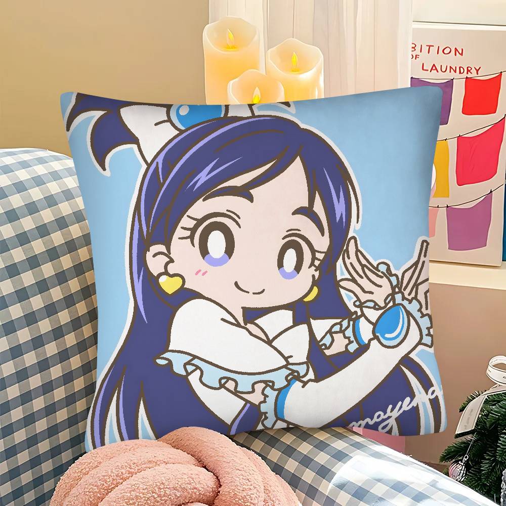 ПК Аниме Futari Wa Pretty Cure Наволочка Модная Квадратная Наволочка Спальня Диван Комната Декор в Стиле Ins Отдых