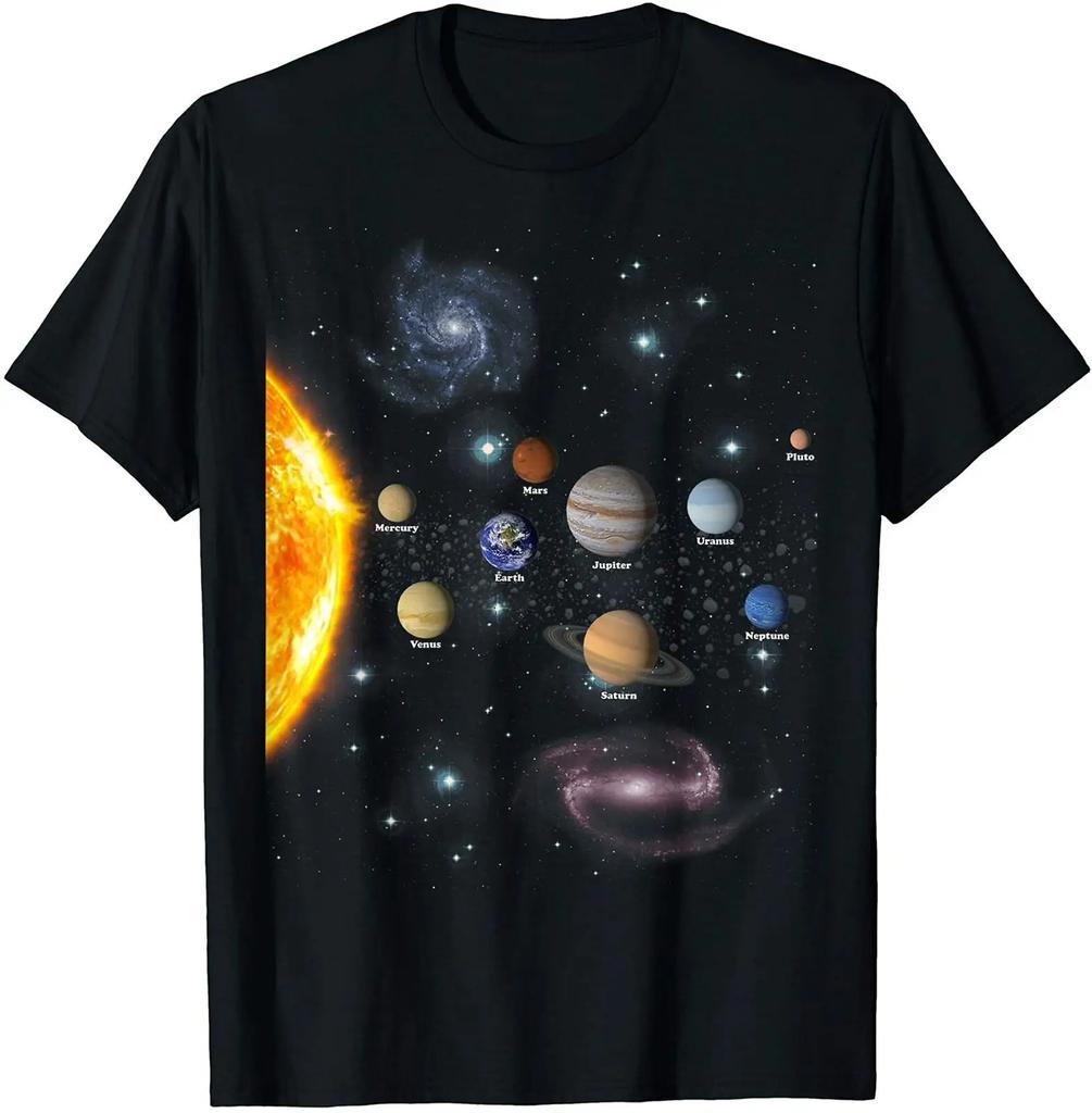 Solar System T Shirt Realistic Space Planets Science Tshirt Unisex Boys Tshirt