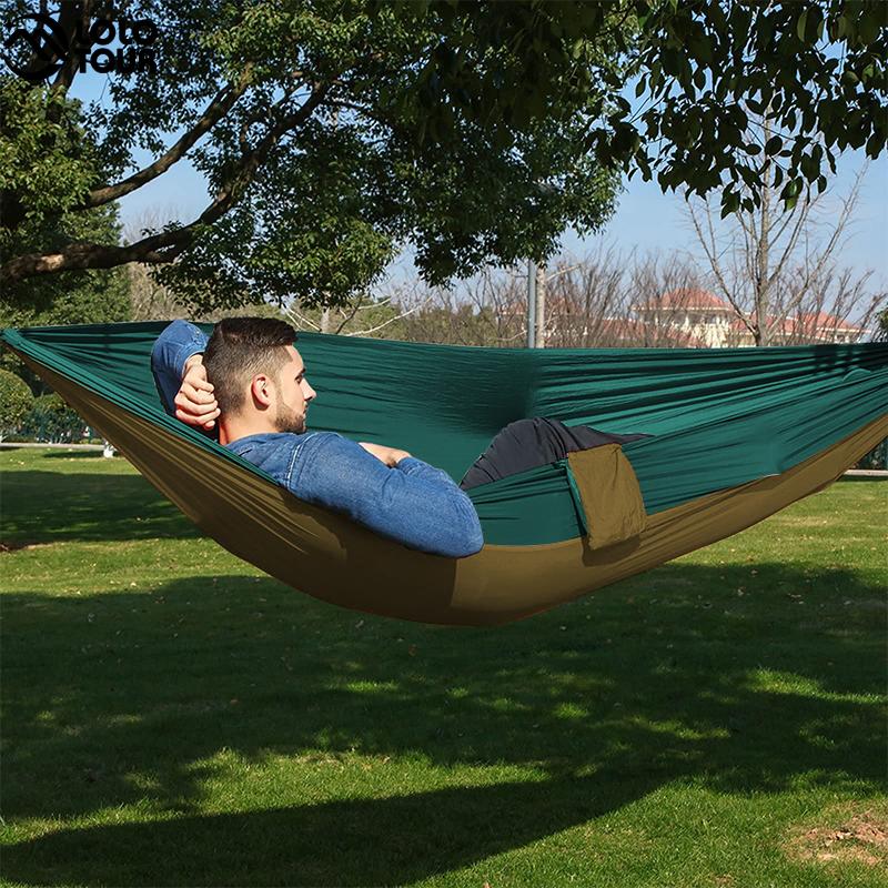 Тканевый гамак с парашютом, качели для сна, качели для одного человека, путешествия на открытом воздухе, отдых, отдых, подвесная кровать Hamak, прочный для выживания
