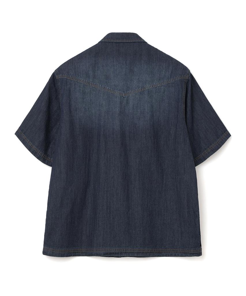 MILLO ARCHIVE Rib Western Denim Shirt [Deep Blue]