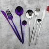 24Pcs Flatware 304 Stainless Steel Dinnerware Set Black Cutlery Spoon Fork Knife Western Cutlery For Wedding Dishwasher Safety