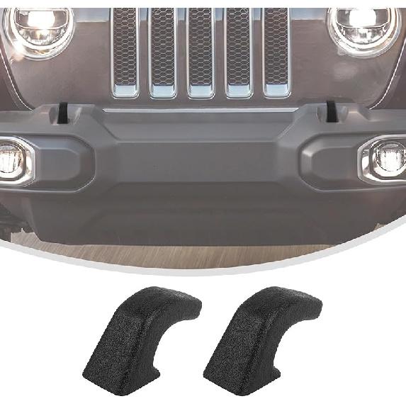 Lkip Tow Hook Covers for Jeep Wrangler 4XE JL JK & Gladiator JT (2007-2025) - Rubber Sleeve Protectors for Front Bumper, Exterior Accessories(Black)
