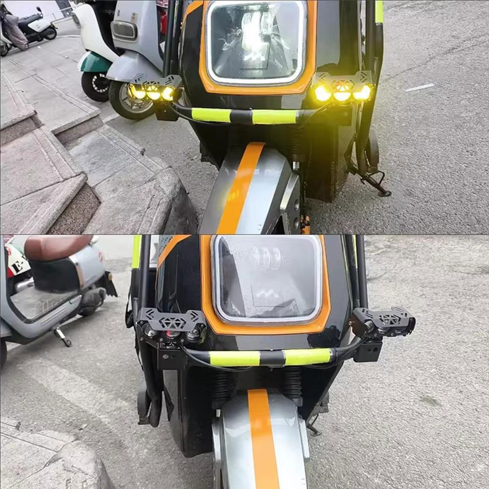 3 линзы Супер яркий свет Мотоциклетные фары Светодиодная линза Прожектор Мото Противотуманная фара Мотоциклетный Дальний/Ближний свет Рабочий свет Скутеры