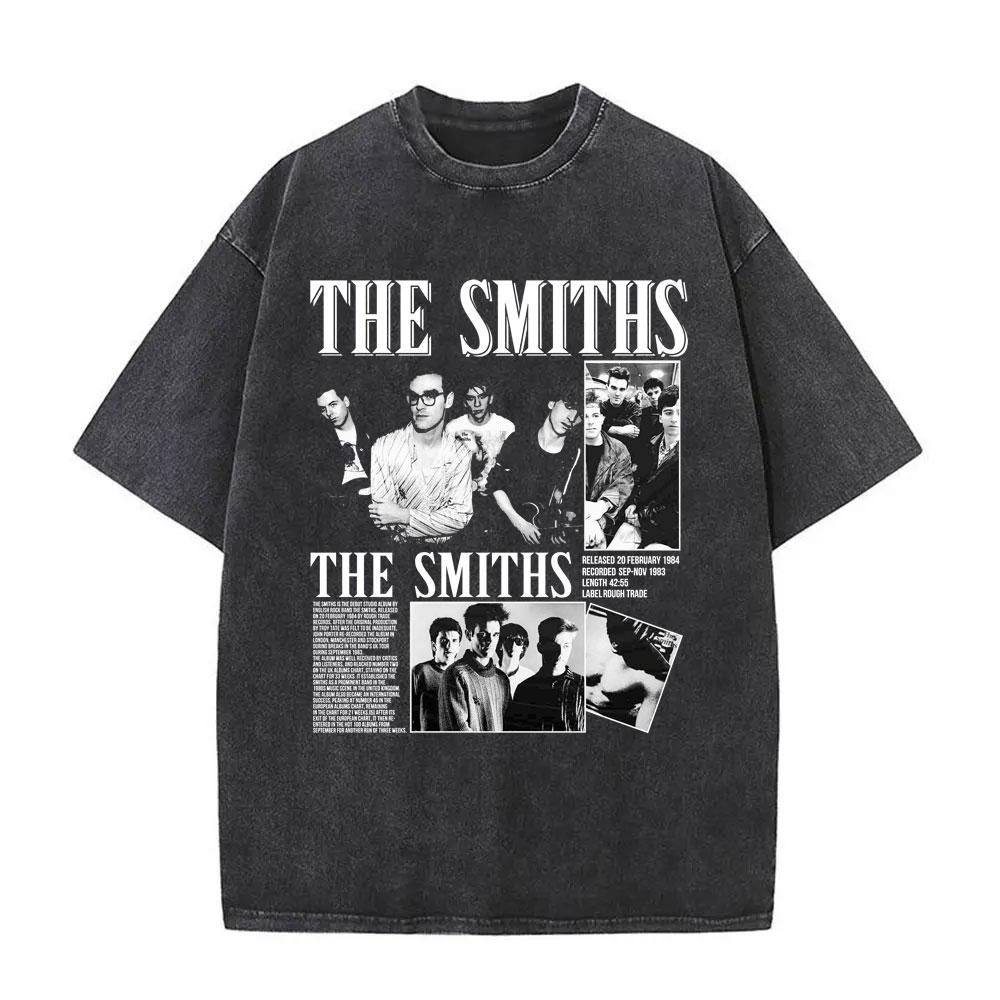 Rock Band The Smiths Более громкая Винтажная стираная футболка Альтернативная s Инди Морисси Футболка The Queen Is Dead Футболки Унисекс