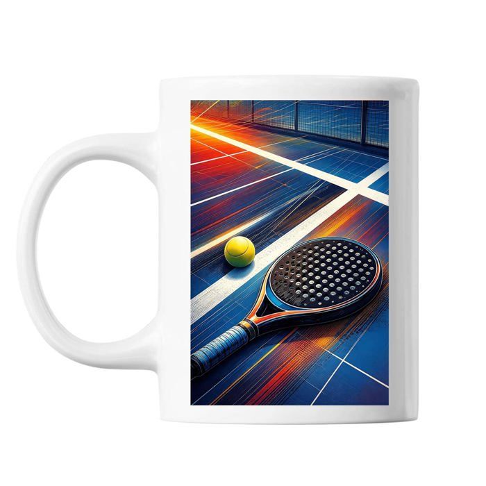 Tasse en céramique - PLANETEE - Padel Action Nocturne - 325 ml - Impression résistante - Lave-vaisselle/micro-ondes
