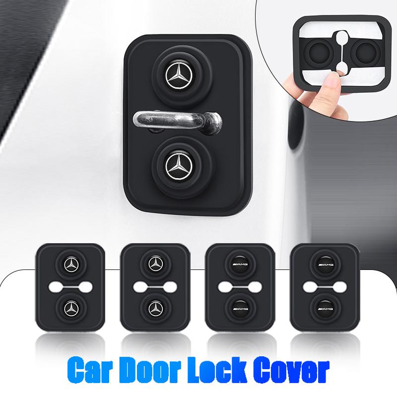 TVE4 4Pcs Car Door Lock Limiter Protective Cover Modification For Mercedes Benz AMG Class A W222 W204 W214 CLS CLE CLA Accessories