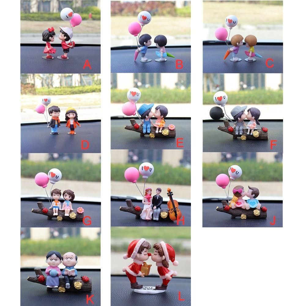 Girls Gifts Balloon Ornament Dashboard Figurine Cartoon Couples Model Car Ornament Car Decoration