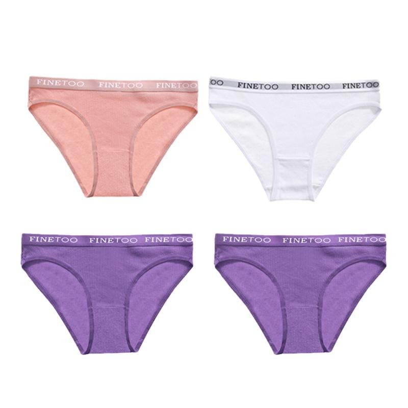 FINETOO Бесшовные трусики, 4 шт./компл., женские трусы, женские трусы, однотонные трусики, нижнее белье, M-XL, хит продаж