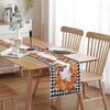 Thanksgiving Party Table Runner Pumpkin Sunflower Print Stain-Proof Reusable Table Protection Decoration Hotel Prom Banquet Table Runner