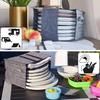 Felt Plate Cup Storage Bag 8 Plates 6 Cups Lightweight Outdoor Dish Carrier Adjustable Flap Storage Organizer for Picnic Camping
