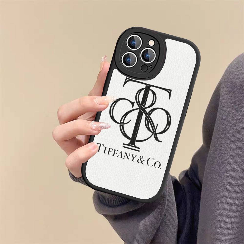 Чехол для телефона T-tiffanyS с логотипом для IPhone 11 12 13 14 15 16 Pro Max Mini Plus Мягкий кожаный чехол