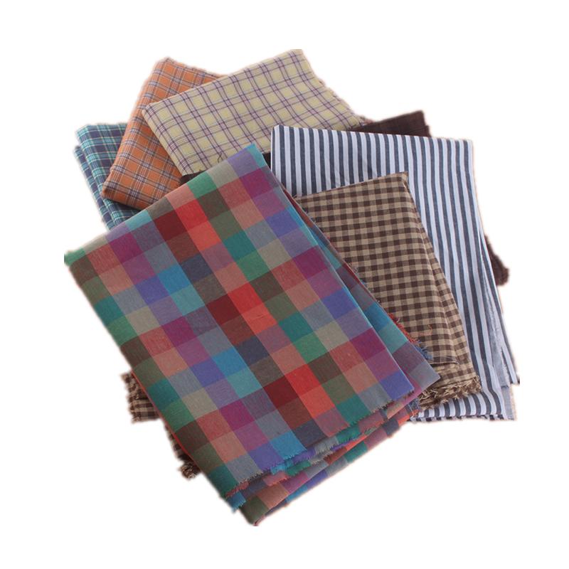 100% Хлопок Мелкая Клетка Ткань на Метр для Юбок Одежды Наволочек Шитье Дышащая Плательная Ткань Розовый Желтый Гипоаллергенный