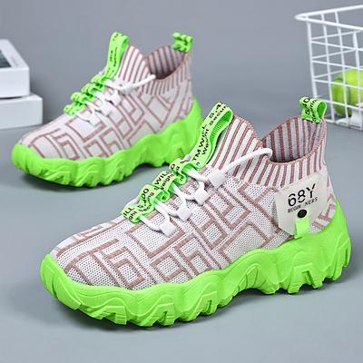 Женская обувь новая спортивная обувь сетка дышащая одинарная обувь толстая подошва тренд мягкая подошва яркая обувь женская