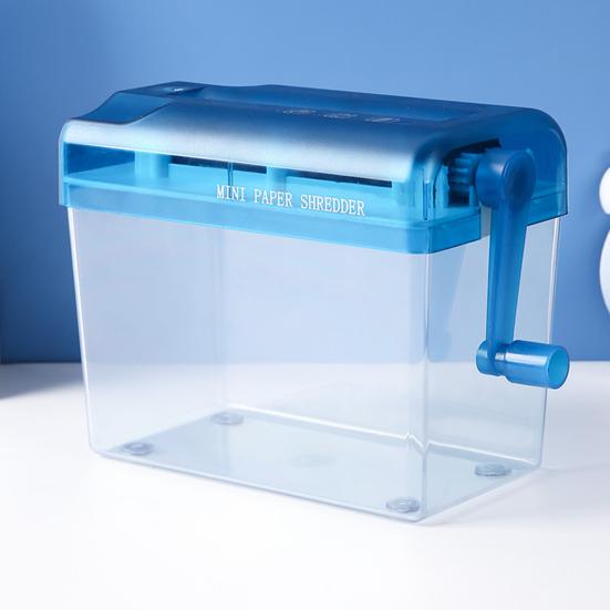 Ручной измельчитель бумаги Портативный большой емкости Прозрачный видимый противоскользящий мини-ручной инструмент для измельчения бумаги формата А4 Товары для домашнего офиса