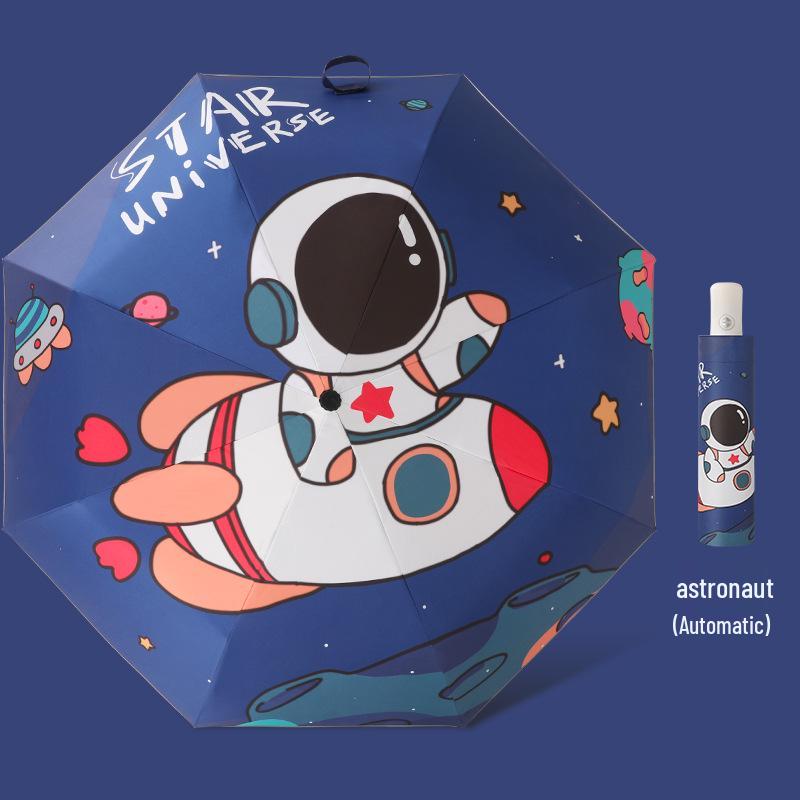 Children's Cartoon Fully Automatic Safety Umbrella: Rain or Shine, Reflective, Foldable, Anti-Rebound Design
