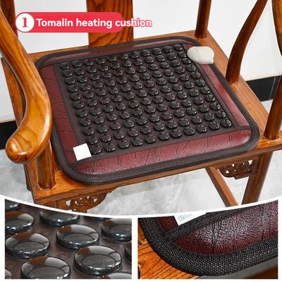 Новый инфракрасный нагревательный коврик из натурального нефрита, турмалина, массажная подушка, облегчение боли в спине, талии, облегчение мышц, уход за здоровьем, подушка для сиденья 220 В