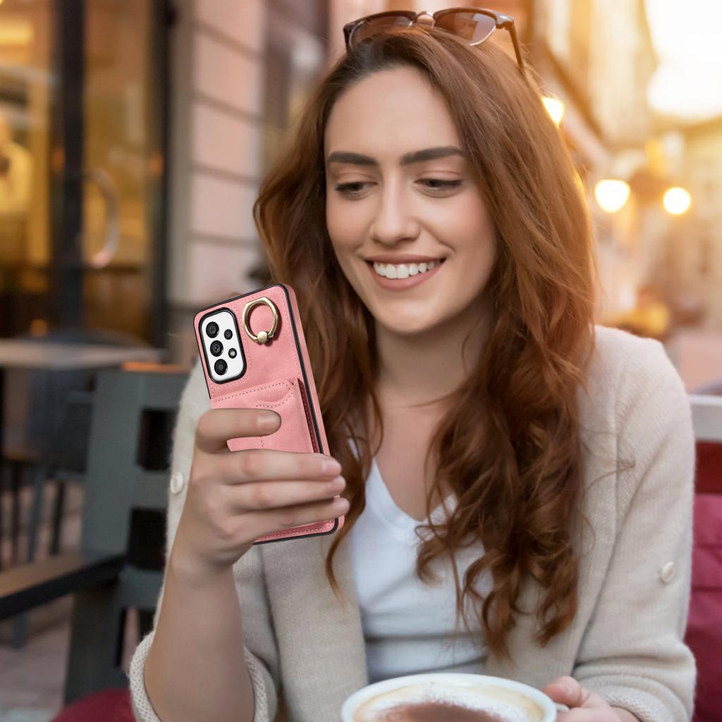 Для Samsung Galaxy A73 5G Чехол с кольцом-подставкой и слотами для карт