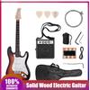 Electric Guitar Solid Wood Paulownia Body Maple Neck Portable 6 String Rock Guitar Musical Instruments