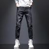 Мужские черные стрейч-джинсы, мужские молодежные корейские леггинсы для похудения и похудения, мужские спортивные повседневные брюки для активного отдыха