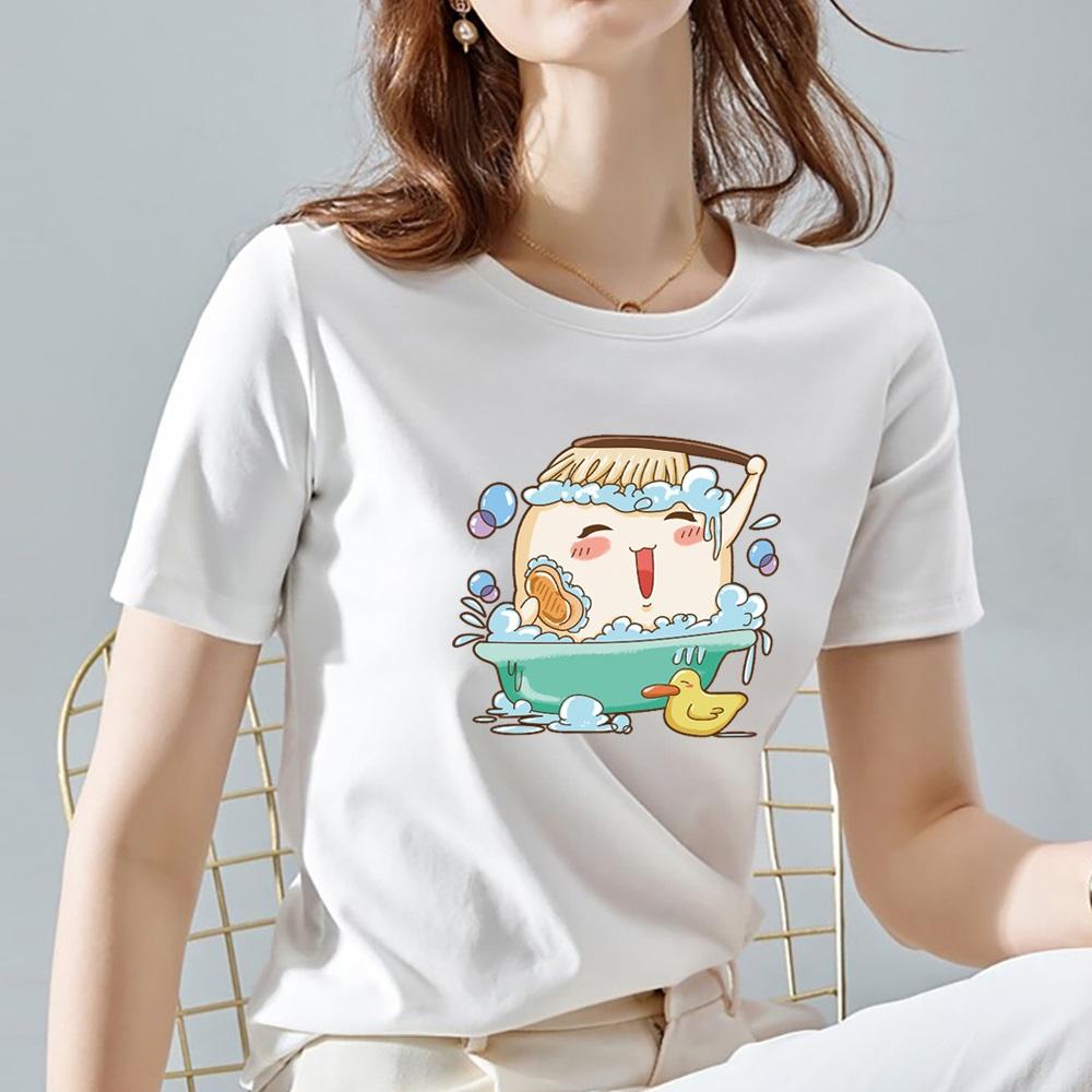 Женская футболка с милым рисунком зубов в стиле Харадзюку, футболка с круглым вырезом, белая уличная классическая универсальная футболка с коротким рукавом 2022