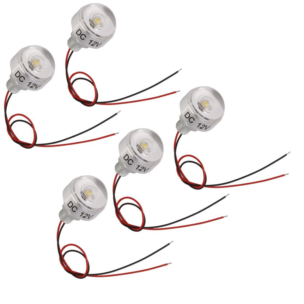 5 Pack 1W LED Deck Lamp DC 12V Mini Embedded Spotlight Low Voltage Landscape Well Lights  Walkway