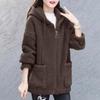 Women Winter Fleece Hoodie Windproof Cardigan Jacket with Drawstring Hood Full Sleeves Zipper Closure Thick Outerwear