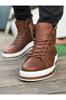 Men's Fashion Faux Leather Flat Heeled Booties Bootie Boots Tan Shoes