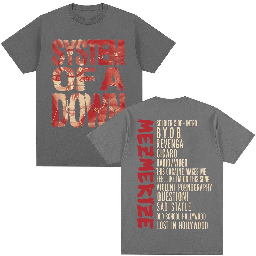 Rock Band System of A Down Mezmerize Album T Shirts Hip Hop Harajuku Vintage Gothic T-shirt Men Women Cotton Oversized T-shirts