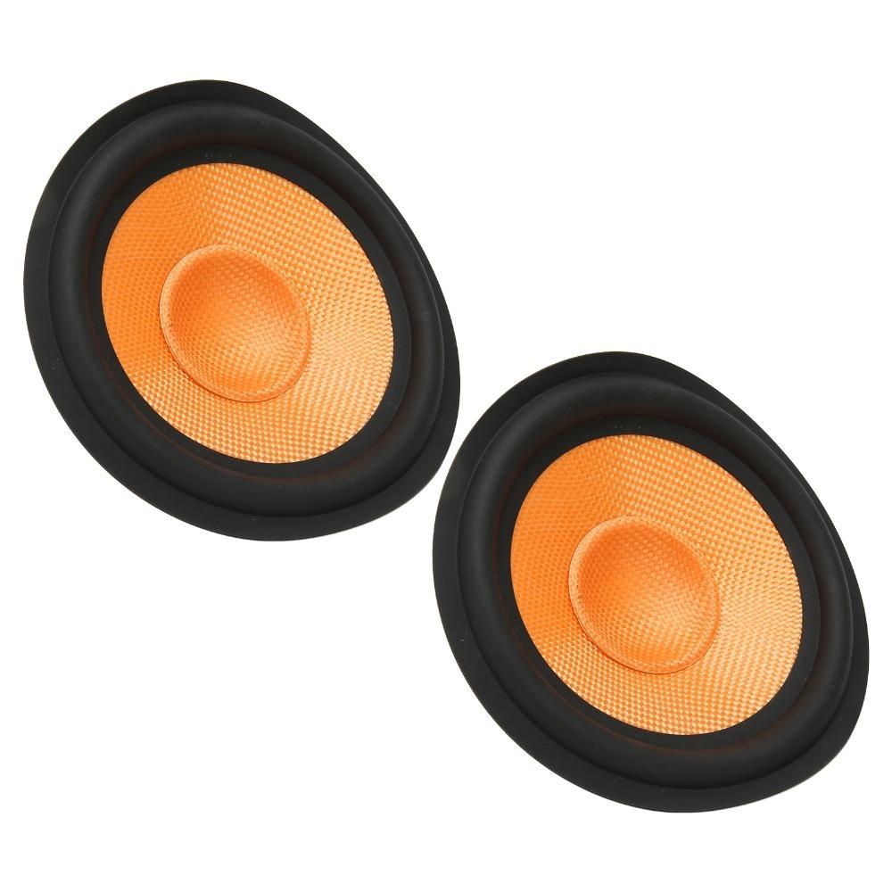 2PCS Orange Subwoofer Cone Rubber Surround Drum Paper Paper Speaker Cone Speaker Repair