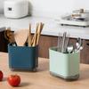Multifunctional Spoon Fork Knief Chopstick Drain Box Tableware Storage Holder Double Layer Cutlery Shelf Kitchen Organizer Rack