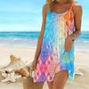 Beach Wear Mini Dress Print Premium Suspender with Colorful Bubble Printing Casual Modern Dress Sleeveless Loose Fit Outdoor Daily Summer