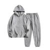 Autumn and winter suit men's fashion thermal hooded sweater solid color wool sweatpants casual sports two-piece set