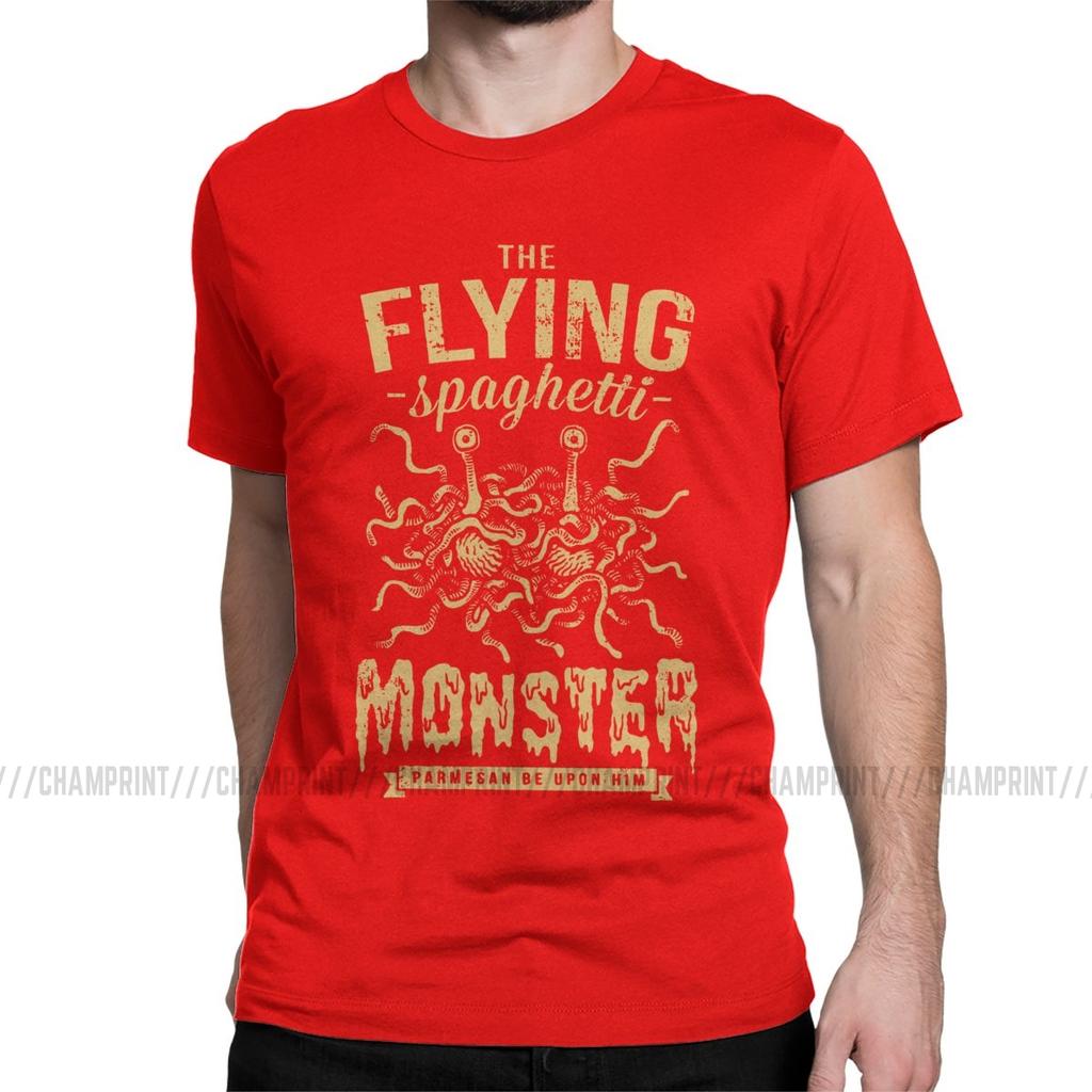 The Flying Spaghetti Monster T Shirt Men Funny T Shirt Round Neck Flying Spaghetti Monsterism Pastafarianism