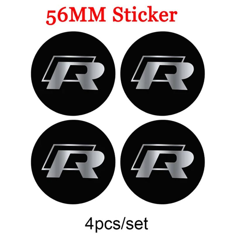 4pcs 56mm Car Wheel Center Cover Stickers Hub Cap Sticker For VW Golf Polo Tiguan Touran Jetta Passat CC T5 GTI Scirocco Magotan xm1