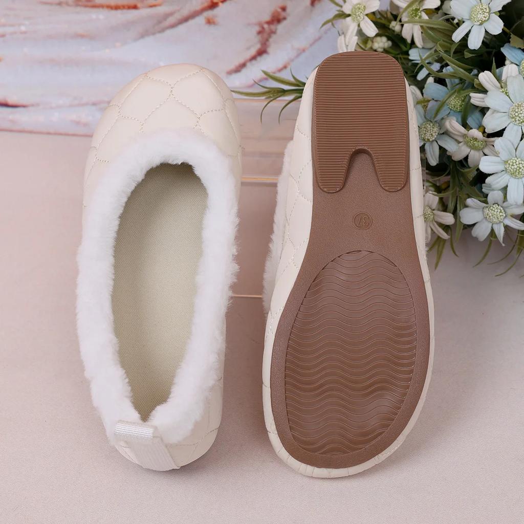 Shoes for Women Winter Fashion Women Plush Warm Comfort Non-slip Flats Cotton Shoes Loafers Plus Size 36-43 Women Short Boots