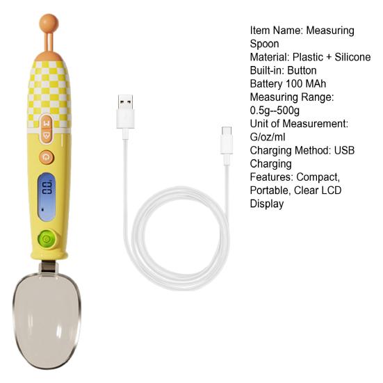 Цифровая мерная ложка с ЖК-экраном Высокоточные пищевые весы Мерный совок для выпечки Кулинария Взвешивание Электронная мерная ложка